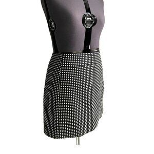 Ann Taylor Loft Skirt Black / White Polka Dot, Size 14